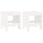 vidaXL Taburete de grădină, 2 buc., alb, 40x36x45 cm, lemn masiv pin vidaXL Taburete de grădină, 2 buc., alb, 40x36x45 cm, lemn masiv pin