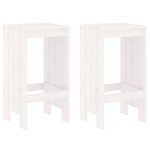 vidaXL Taburete de bar, 2 buc., alb, 40x36x75 cm, lemn masiv de pin