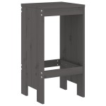 vidaXL Taburete de bar, 2 buc., gri, 40x36x75 cm, lemn masiv de pin