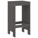 vidaXL Taburete de bar, 2 buc., gri, 40x36x75 cm, lemn masiv de pin