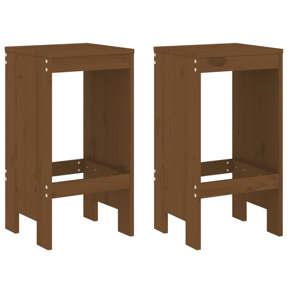 vidaXL Taburete de bar 2 buc. maro miere 40x36x75 cm lemn masiv de pin