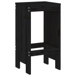 vidaXL Taburete de bar, 2 buc., negru, 40x36x75 cm, lemn masiv de pin
