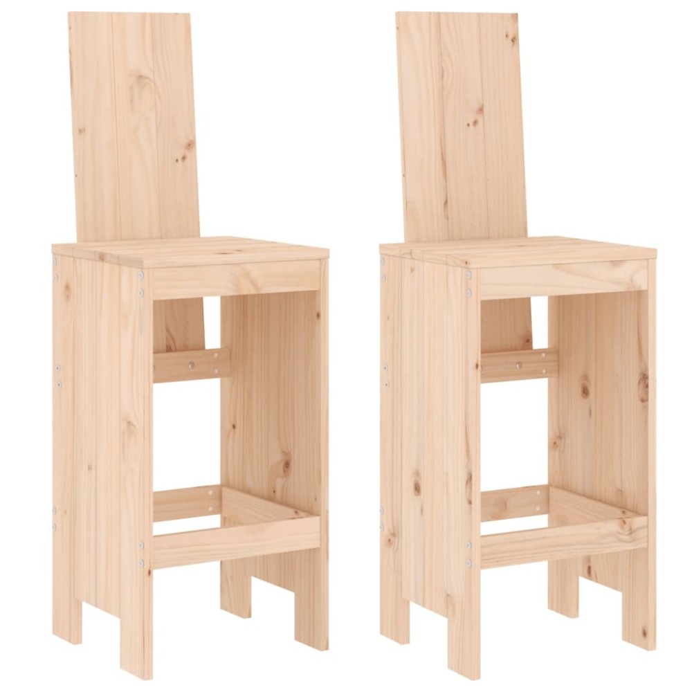 vidaXL Scaune de bar, 2 buc., 40x42x120 cm, lemn masiv de pin