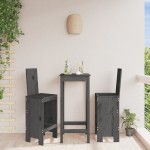 vidaXL Scaune de bar, 2 buc., gri, 40x42x120 cm, lemn masiv de pin vidaXL Scaune de bar, 2 buc., gri, 40x42x120 cm, lemn masiv de pin