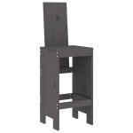 vidaXL Scaune de bar, 2 buc., gri, 40x42x120 cm, lemn masiv de pin vidaXL Scaune de bar, 2 buc., gri, 40x42x120 cm, lemn masiv de pin
