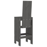 vidaXL Scaune de bar, 2 buc., gri, 40x42x120 cm, lemn masiv de pin vidaXL Scaune de bar, 2 buc., gri, 40x42x120 cm, lemn masiv de pin