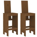 vidaXL Scaune de bar 2 buc. maro miere 40x42x120 cm lemn masiv de pin vidaXL Scaune de bar 2 buc. maro miere 40x42x120 cm lemn masiv de pin