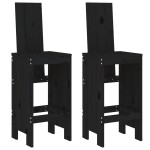 vidaXL Scaune de bar, 2 buc., negru, 40x42x120 cm, lemn masiv de pin vidaXL Scaune de bar, 2 buc., negru, 40x42x120 cm, lemn masiv de pin