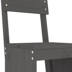 vidaXL Taburete de bar, 2 buc., gri, 40x48,5x115,5 cm, lemn masiv pin
