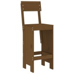 vidaXL Taburete bar 2 buc. maro miere 40x48,5x115,5 cm lemn masiv pin