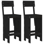 vidaXL Taburete de bar, 2 buc., negru, 40x48,5x115,5 cm lemn masiv pin vidaXL Taburete de bar, 2 buc., negru, 40x48,5x115,5 cm lemn masiv pin