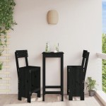 vidaXL Taburete de bar, 2 buc., negru, 40x48,5x115,5 cm lemn masiv pin vidaXL Taburete de bar, 2 buc., negru, 40x48,5x115,5 cm lemn masiv pin