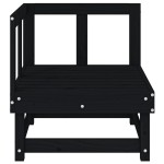 vidaXL Canapea de colț pentru grădină, negru, lemn masiv de pin