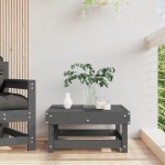 vidaXL Taburet de grădină, gri, lemn masiv de pin vidaXL Taburet de grădină, gri, lemn masiv de pin
