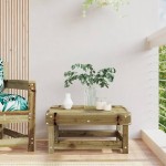 vidaXL Taburet de grădină, lemn de pin impregnat