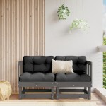 vidaXL Canapea de colț de grădină, 2 buc., gri, lemn masiv de pin vidaXL Canapea de colț de grădină, 2 buc., gri, lemn masiv de pin