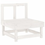 vidaXL Canapele de mijloc pentru grădină, 2 buc., alb, lemn masiv pin vidaXL Canapele de mijloc pentru grădină, 2 buc., alb, lemn masiv pin