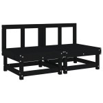 vidaXL Canapele de mijloc pentru grădină, 2buc., negru, lemn masiv pin vidaXL Canapele de mijloc pentru grădină, 2buc., negru, lemn masiv pin