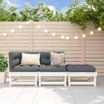 vidaXL Set mobilier de grădină, 3 piese, alb, lemn masiv de pin vidaXL Set mobilier de grădină, 3 piese, alb, lemn masiv de pin
