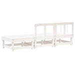 vidaXL Set mobilier de grădină, 3 piese, alb, lemn masiv de pin vidaXL Set mobilier de grădină, 3 piese, alb, lemn masiv de pin