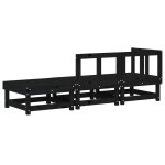vidaXL Set mobilier de grădină, 3 piese, negru, lemn masiv pin vidaXL Set mobilier de grădină, 3 piese, negru, lemn masiv pin