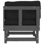 vidaXL Canapea colțar cu perne, gri, lemn masiv de pin