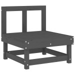 vidaXL Canapea de mijloc cu perne, gri, lemn masiv de pin