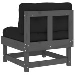 vidaXL Canapea de mijloc cu perne, gri, lemn masiv de pin