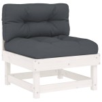 vidaXL Canapele de mijloc cu perne, 2 buc., alb, lemn masiv de pin vidaXL Canapele de mijloc cu perne, 2 buc., alb, lemn masiv de pin