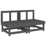 vidaXL Canapele de mijloc cu perne, 2 buc., gri, lemn masiv de pin vidaXL Canapele de mijloc cu perne, 2 buc., gri, lemn masiv de pin