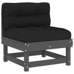 vidaXL Canapele de mijloc cu perne, 2 buc., gri, lemn masiv de pin vidaXL Canapele de mijloc cu perne, 2 buc., gri, lemn masiv de pin