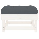 vidaXL Taburete de grădină cu perne, 2 buc., alb, lemn masiv de pin vidaXL Taburete de grădină cu perne, 2 buc., alb, lemn masiv de pin