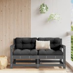vidaXL Canapea de colț de grădină, 2 buc., gri, lemn masiv de pin vidaXL Canapea de colț de grădină, 2 buc., gri, lemn masiv de pin