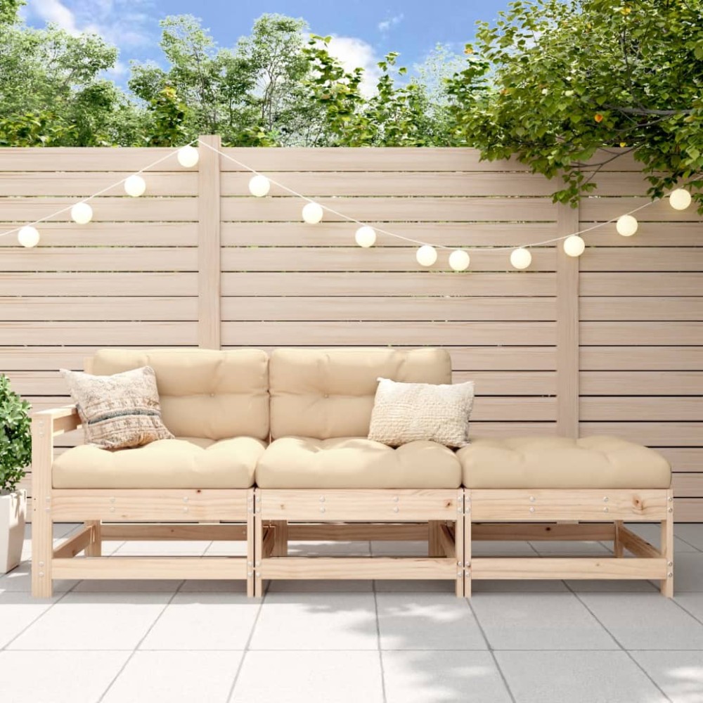 vidaXL Set mobilier de grădină, 3 piese, lemn masiv de pin