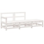 vidaXL Set mobilier de grădină, 3 piese, alb, lemn masiv de pin