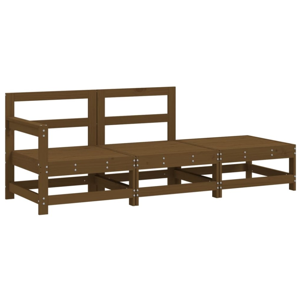 vidaXL Set mobilier de grădină, 3 piese, maro miere, lemn masiv de pin