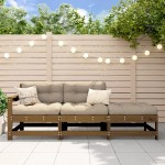 vidaXL Set mobilier de grădină, 3 piese, maro miere, lemn masiv de pin
