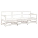 vidaXL Set mobilier de grădină, 3 piese, alb, lemn masiv de pin vidaXL Set mobilier de grădină, 3 piese, alb, lemn masiv de pin