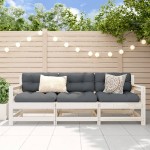 vidaXL Set mobilier de grădină, 3 piese, alb, lemn masiv de pin vidaXL Set mobilier de grădină, 3 piese, alb, lemn masiv de pin
