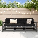 vidaXL Set mobilier de grădină, 3 piese, gri, lemn masiv de pin vidaXL Set mobilier de grădină, 3 piese, gri, lemn masiv de pin