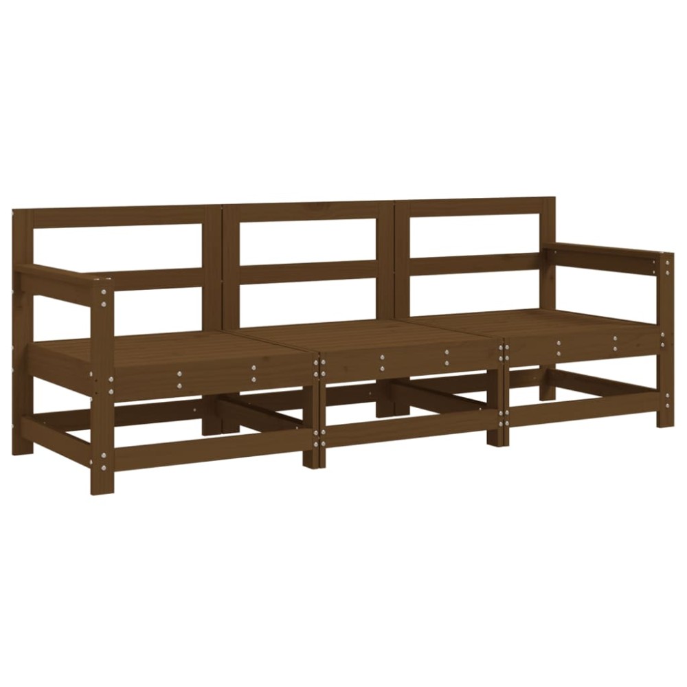 vidaXL Set mobilier de grădină, 3 piese, maro miere, lemn masiv de pin