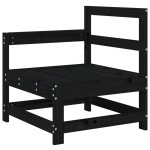 vidaXL Set mobilier de grădină, 3 piese, negru, lemn masiv pin