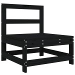vidaXL Set mobilier de grădină, 3 piese, negru, lemn masiv pin