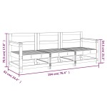 vidaXL Set mobilier de grădină, 3 piese, negru, lemn masiv pin