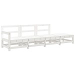 vidaXL Set mobilier relaxare de grădină, 4 piese, alb, lemn masiv pin vidaXL Set mobilier relaxare de grădină, 4 piese, alb, lemn masiv pin