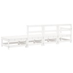 vidaXL Set mobilier relaxare de grădină, 4 piese, alb, lemn masiv pin vidaXL Set mobilier relaxare de grădină, 4 piese, alb, lemn masiv pin