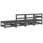 vidaXL Set mobilier relaxare de grădină, 4 piese, gri, lemn masiv pin vidaXL Set mobilier relaxare de grădină, 4 piese, gri, lemn masiv pin