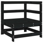 vidaXL Canapea colțar cu perne, negru, lemn masiv de pin vidaXL Canapea colțar cu perne, negru, lemn masiv de pin