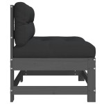 vidaXL Canapea de mijloc cu perne, gri, lemn masiv de pin