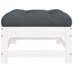 vidaXL Taburete de grădină cu perne, 2 buc., alb, lemn masiv de pin vidaXL Taburete de grădină cu perne, 2 buc., alb, lemn masiv de pin
